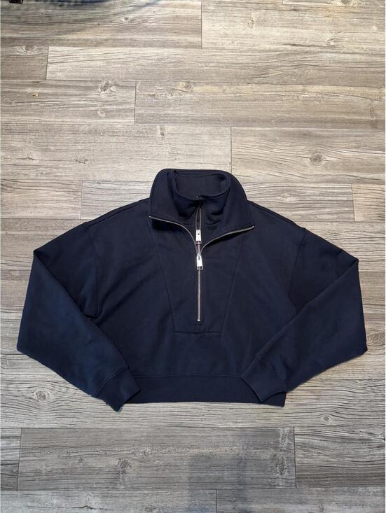 Frame Denim Tops - Frame Double Zip Sweatshirt Sz XS Navy Blue